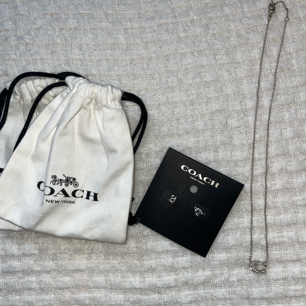 Coach earrings and necklace